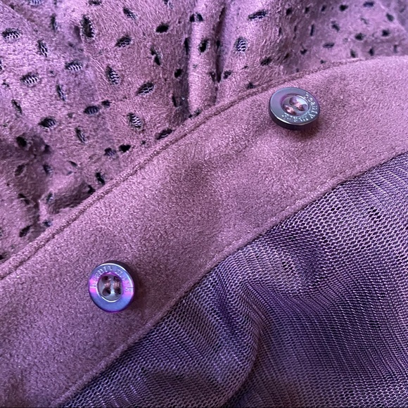 NWOT - Bryon Lars Purple Peplum Faux Suede Jacket - Picture 5 of 6